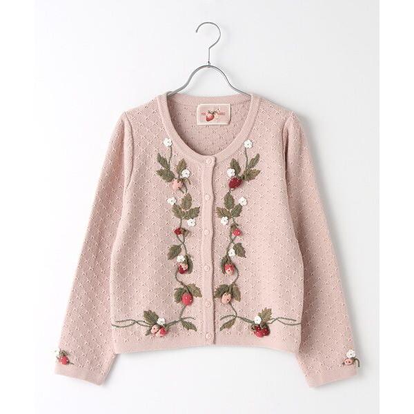 PINK HOUSE / ピンクハウス 野いちごの森モチーフニットカーディガン