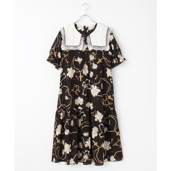 イノセント・チャーチプリントミディワンピース-