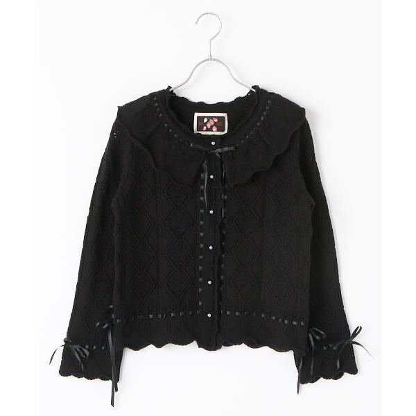 PINK HOUSE / ピンクハウス 襟付きニットカーディガン