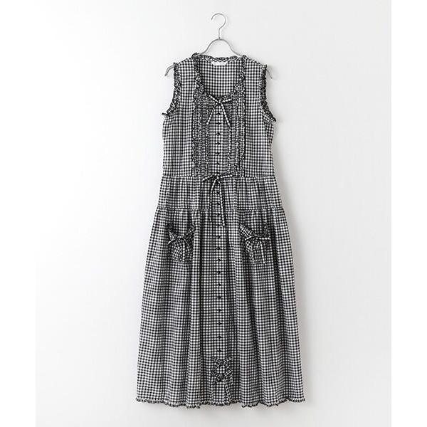 PINK HOUSE / ピンクハウス ギンガムチェックノースリーブワンピース  