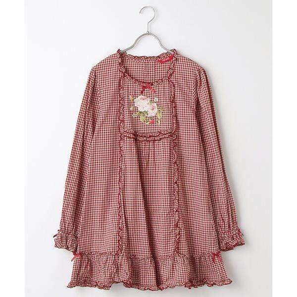 PINK HOUSE / ピンクハウス Berry Rose刺繍入りアンティークギンガム 