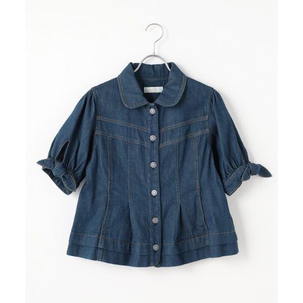 定価42900円　ピンクハウス チューリップうさぎプリントデニムジャケット PINK HOUSE（ピンクハウス） チューリップうさぎプリントデニム