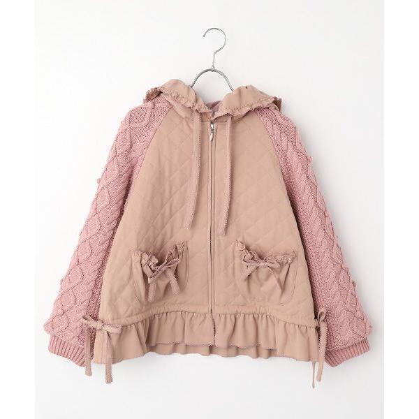 PINK HOUSE（ピンクハウス） ニット袖付きキルティングブルゾン