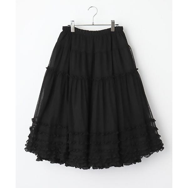 【美品】 PINK HOUSE ピンクハウス ドットチュールスカート PINK HOUSE（ピンクハウス） ドットチュールフリル使いスカート