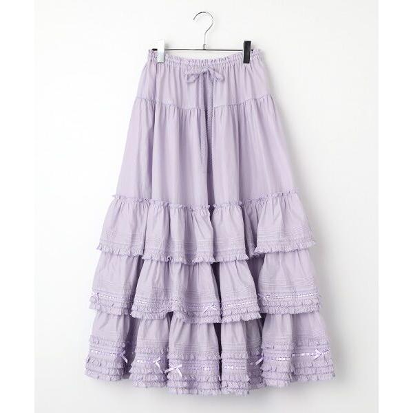 PINK HOUSE ピンクハウス ピコフリル ティアードスカート 白 ローンフリルティアードスカート｜ピンクハウスオフィシャルオンライン