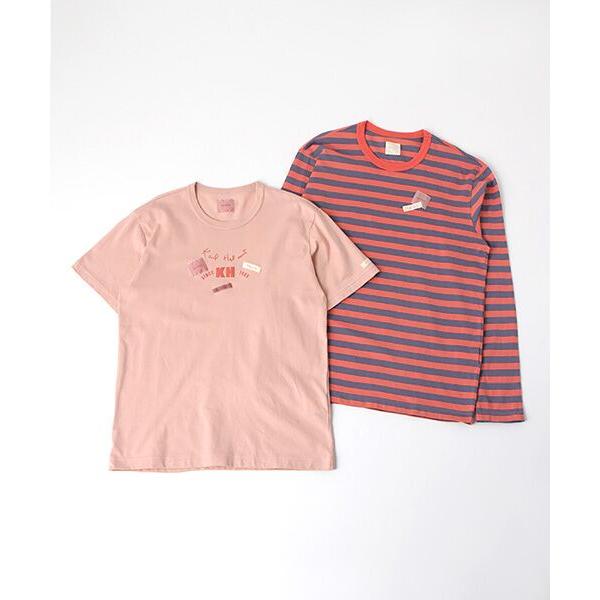 PINK HOUSE / ピンクハウス ロゴＴシャツ＆ボーダー長袖Ｔシャツセット