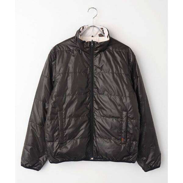 美品 カールヘルム リバーシブル 総柄 ロゴワッペン ダウン L ブラック  