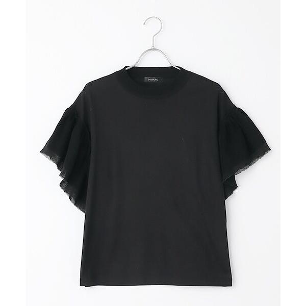 インゲボルグ　INGEBORG コットンフリルカットソー　L size 日本製 インゲボルグ INGEBORG コットンフリルカットソー L size 日本製