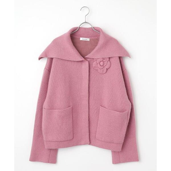 INGEBORG / インゲボルグ フラワーモチーフ付きニットコート