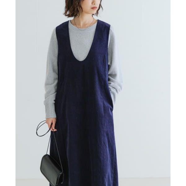 mother house E.】☆コーデュロイロングワンピース☆ネイビー