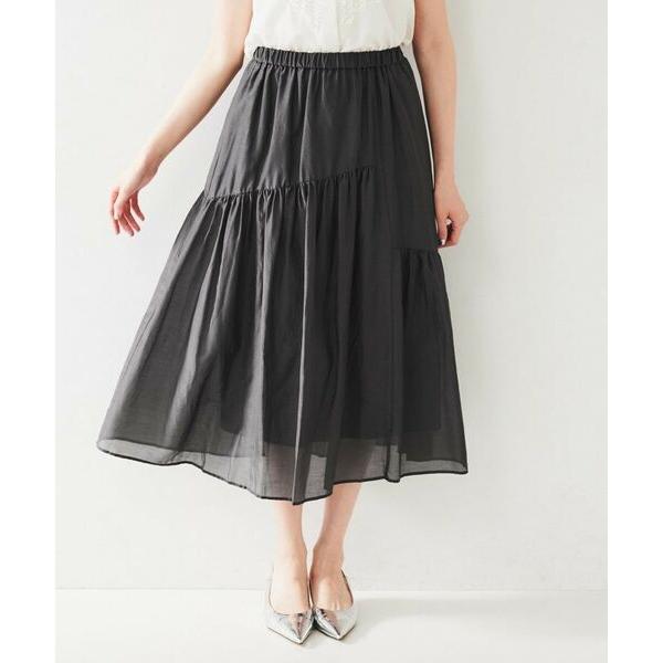 極美品　アンタイトル　シルク混　１釦　美ライン　スカート　セットアップ　２/１ 極美品 アンタイトル シルク混 1釦 美ライン スカート