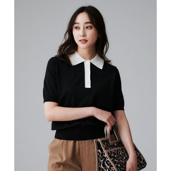 アンタイトル（UNTITLED）/【秋のトレンドきれいめ】5分袖ポロニット UNTITLED（アンタイトル） 【トレンド/きれいめ】5分袖ポロニット