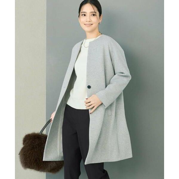 UNTITLED（アンタイトル） 【ゆったり/軽やか】カシミヤ混ノーカラー