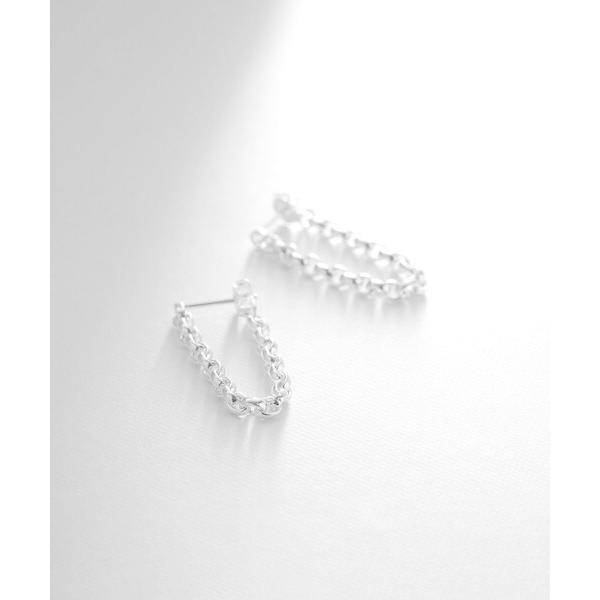 COCOSHNIK / ココシュニック シルバー ドームチェーン フープピアス