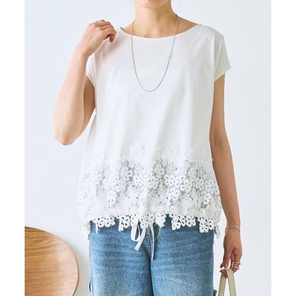 ビアズリー beardsley 裾レースコットンカットソー　新品未使用タグ付 BEARDSLEY（ビアズリー） 裾レースフレンチTシャツ : タカシマヤ