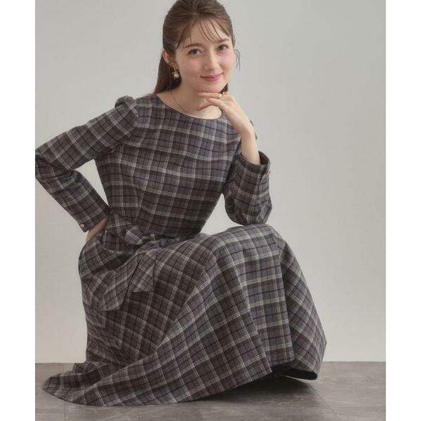 BLUELABELCRESTBRIDGE/フレアワンピース チェック　ひざ丈　M ✨美品✨ブルーレーベルクレストブリッジ チェックワンピース ベルト
