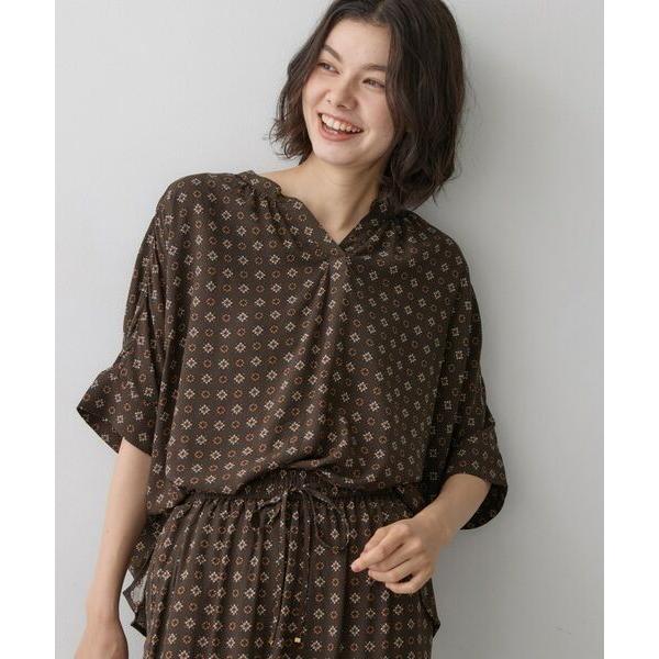 レディースファッション 美品 45R 小紋柄 レーヨン100% 半袖 Tシャツ 