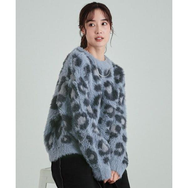 SHOO・LA・RUE（シューラルー） ふわふわレオパード柄フェザーニット