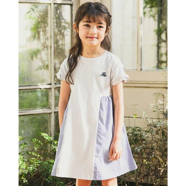 BeBe / べべ 天竺ストライプ切替ワンピース(90~150cm) :00001004751101