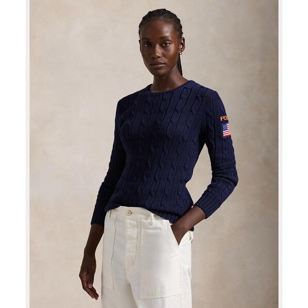 【美品】ポロラルフローレン ケーブルニット　インディゴ　xs POLO RALPH LAUREN（ポロ ラルフ ローレン）の「ケーブルニット