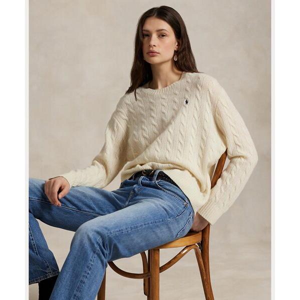 取引中美品✨ポロ ラルフローレン ケーブル ウール カシミヤ クルーネック POLO RALPH LAUREN / ポロ ラルフ ローレン ケーブル ウール