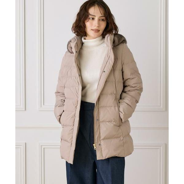 INED（イネド） 《大きいサイズ》ミドル丈 フェイクファーフードミドル