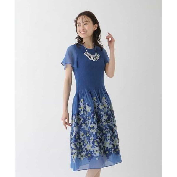HIROKO BIS / ヒロコビス オーガンジー花柄ジャカードワンピース 