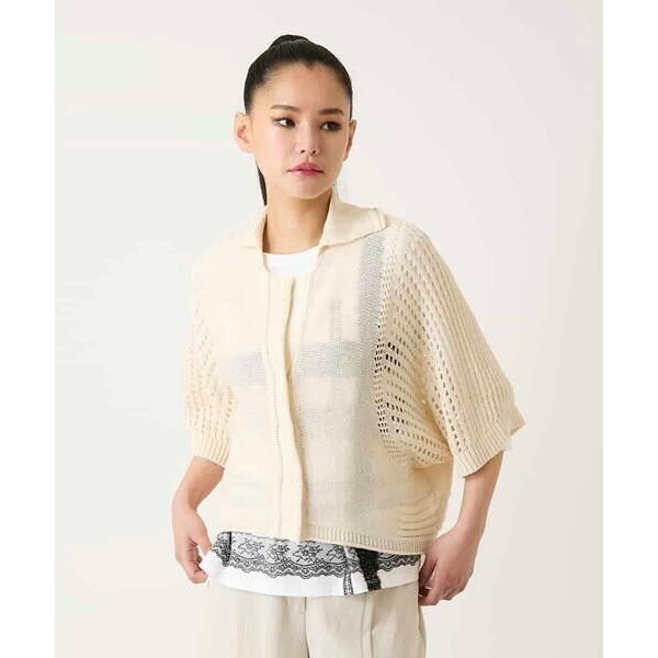 HIROKO BIS / ヒロコビス ざっくりメッシュニットカーディガン