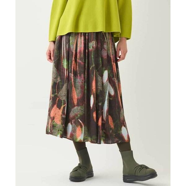 HIROKO BIS / ヒロコビス フラワープリントシルエットスカート /洗濯機