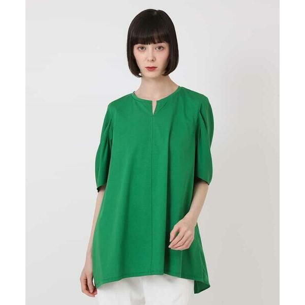 HIROKO BIS - ヒロコビス 袖コンシャスドッキングTシャツ RBKHV-16160 緑 11 HIROKO BIS / ヒロコビス 袖コンシャスドッキングTシャツ /洗濯