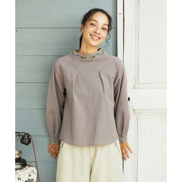 Jocomomola（ホコモモラ） 【2WAY】Flor pequena チェックフラワー刺繍