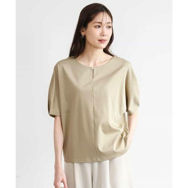 MK MICHEL KLEIN / エムケーミッシェルクラン [接触冷感/洗える]シルケットスムース ドルマンスリーブカットソー