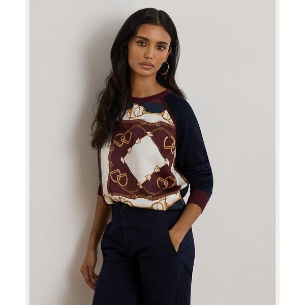 LAUREN RALPH LAUREN / ローレン ラルフ ローレン エクエステリアンプリント コットンブレンド セーター