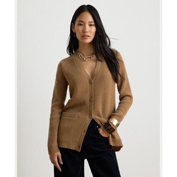 LAUREN RALPH LAUREN / ローレン ラルフ ローレン リブニット ウールカシミヤ カーディガン