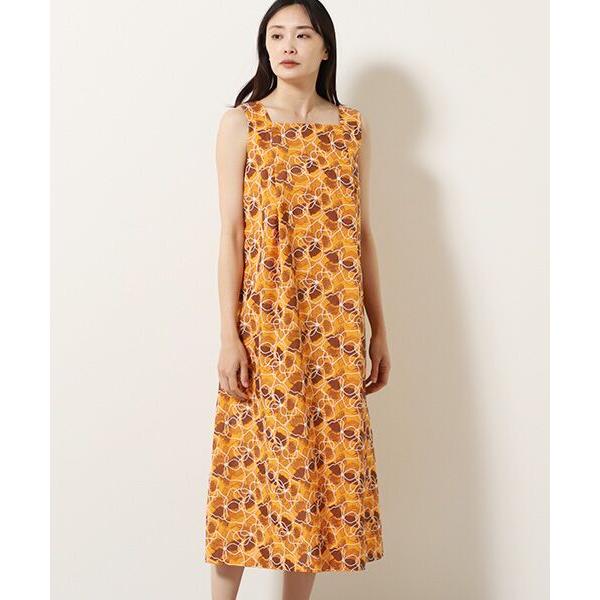 TABASA ストライプ花柄刺繍半袖ワンピース TABASA ストライプ花柄刺繍半袖ワンピース