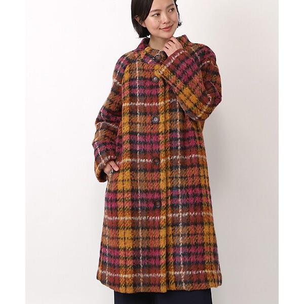 TABASA / タバサ シャギーチェックロングコート :0000100588G0703FC003