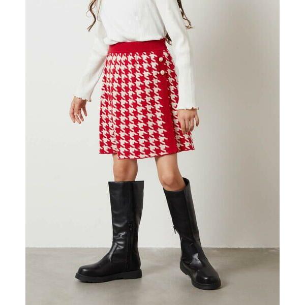 a.v.v / アー・ヴェ・ヴェ [120-130]千鳥柄ジャカードニットスカート  