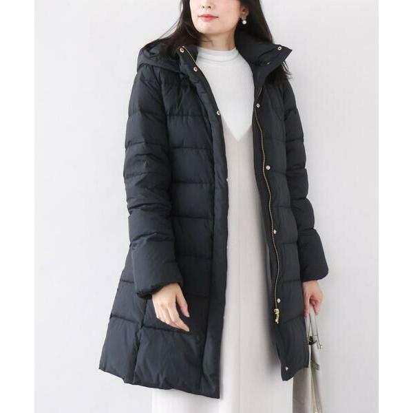 女優襟、ofuonの、ベルト付きのロング丈ダウンコート、Мサイズ。 OFUON le MK（オフオン ル エムケー） OFUON / オフオン ベルト付き