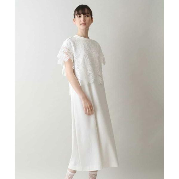 【美品】HIROKO KOSHINO ケミカルレースレイヤードワンピース HIROKO KOSHINO（ヒロコ コシノ） ケミカルレースレイヤードワンピース