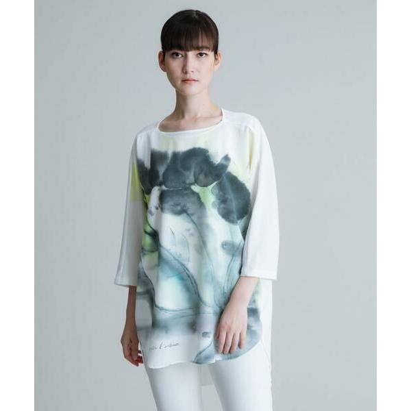 HIROKO KOSHINO / ヒロココシノ 【洗える/日本製】墨絵プリント  