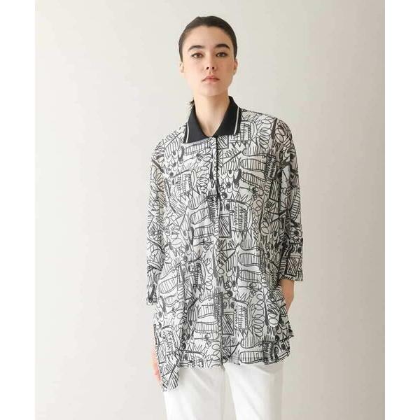 未使用級✨ ヒロココシノ アートプリントチュニック　近年モデル ストレッチ 40 未使用級✨ ヒロココシノ アートプリントチュニック 近年モデル