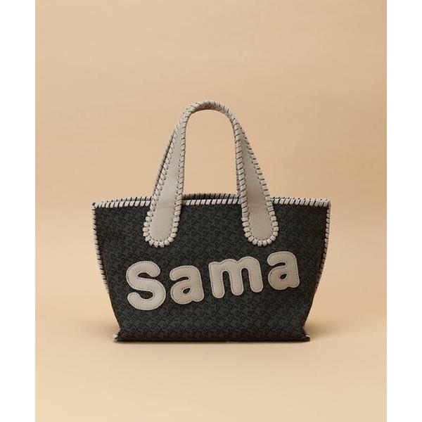 Samantha Thavasa トートバック　黒　がま口 ST Jacquard シルエット 縦型スクエアトートバッグ(FREE
