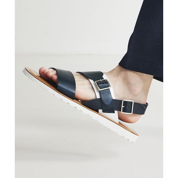 アルフレッドバニスター 黒 レザー バックル付き サンダル alfredoBANNISTER / アルフレッド・バニスター バックル