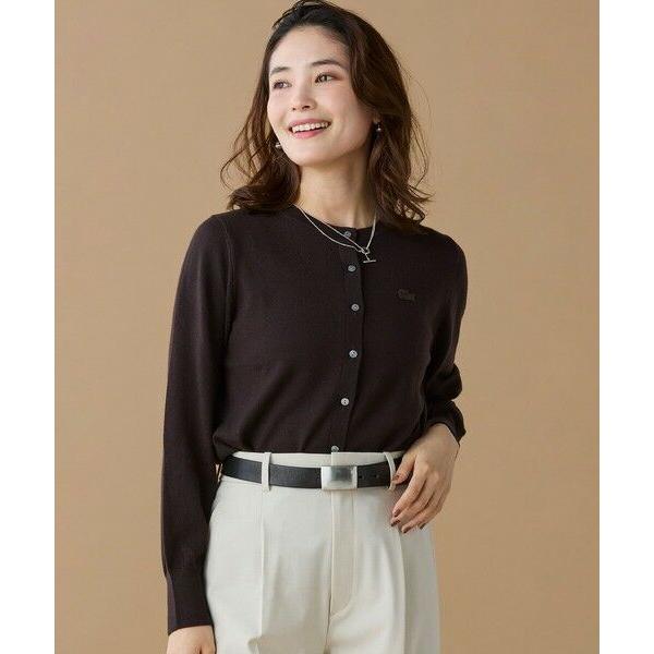 新品 ラコステ ウォッシャブルウールニットカーディガン 38 黒 LACOSTE（ラコステ） ウォッシャブルウールニットカーディガン