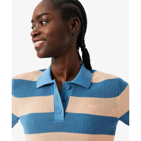 LACOSTE（ラコステ） ファットボーダーメッシュニットポロシャツ