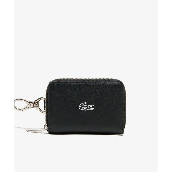 LACOSTE ブラックキーケース LACOSTE（ラコステ） ラウンドジップレザーマルチキーケース