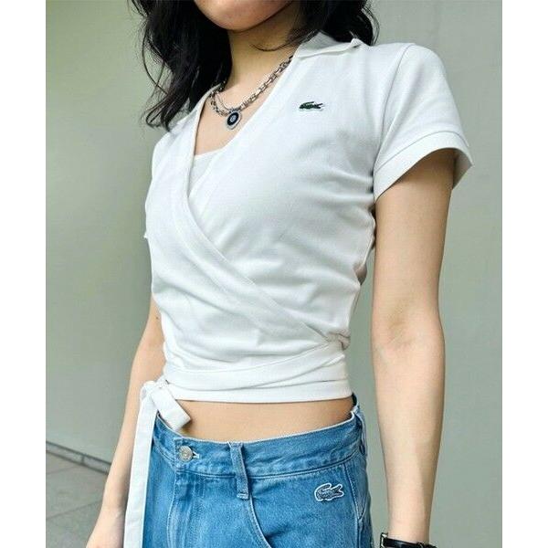 LACOSTE/ラコステ 別注 フルオープン 鹿の子 ポロシャツ　※ホワイト LACOSTE ポロシャツ 【LACOSTE / ラコステ】別注 バンドカラー
