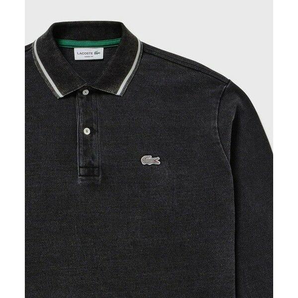 LACOSTE ポロシャツ ルーズフィットビッグ鹿の子地インディゴポロシャツ セール】ルーズフィットビッグ鹿の子地インディゴポロシャツ