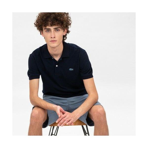 【新品タグ付】 LACOSTE ラコステ インディゴポロシャツ 2 M相当 セール】配色リブニットインディゴポロシャツ（ポロシャツ