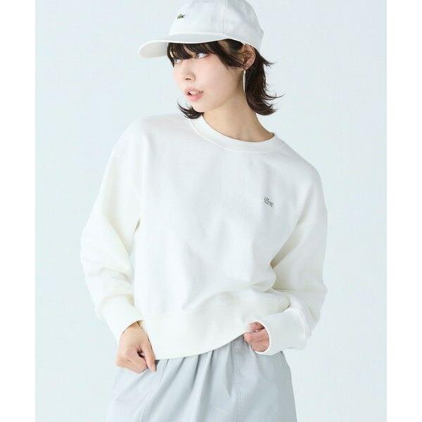 Lacoste　ラコステ　クロップドクルーネックスウェット　ブラック　定価2万円 LACOSTE（ラコステ） クロップドクルーネックスウェット : タカシマヤ